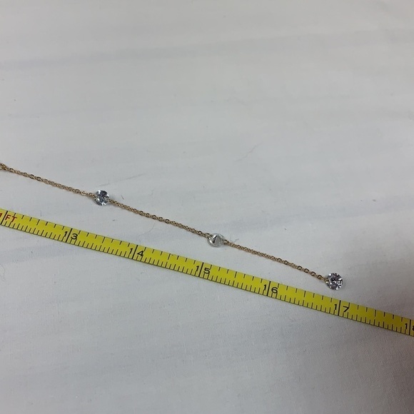 LOFT Outlet Lariat Style Gold Tone Necklace With Rhinestones - Extra Long NWT - Picture 6 of 6